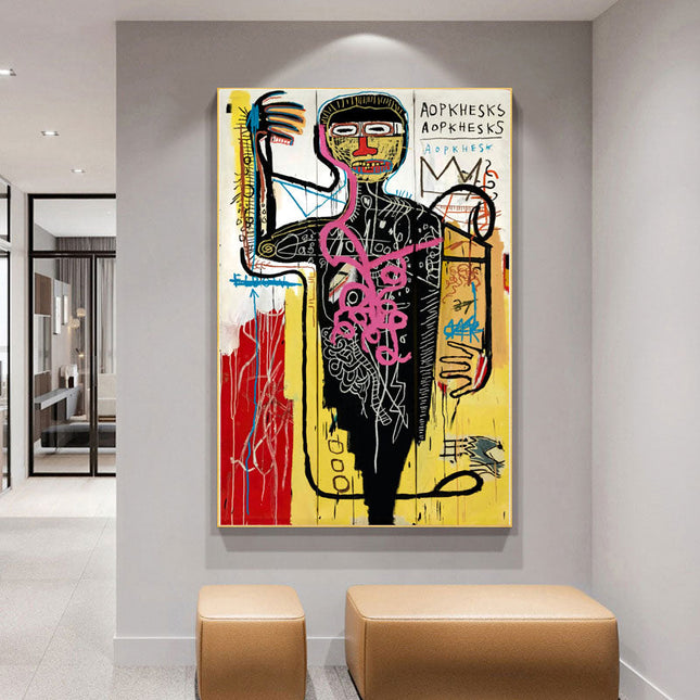 Warhol and Basquiat Graffiti Print - Artistic Tribute Canvas Poster