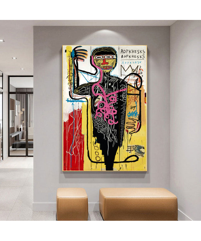 Warhol and Basquiat Graffiti Print - Artistic Tribute Canvas Poster
