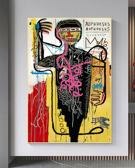 Warhol and Basquiat Graffiti Print - Artistic Tribute Canvas Poster