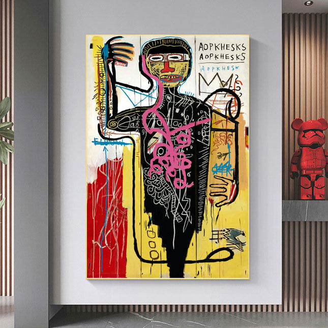 Warhol and Basquiat Graffiti Print - Artistic Tribute Canvas Poster