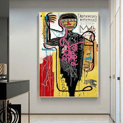 Warhol and Basquiat Graffiti Print - Artistic Tribute Canvas Poster