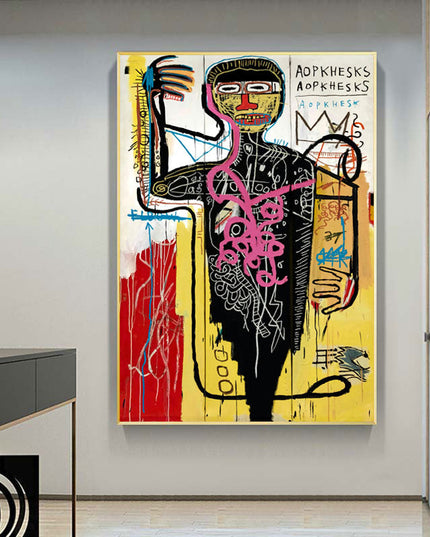 Warhol and Basquiat Graffiti Print - Artistic Tribute Canvas Poster