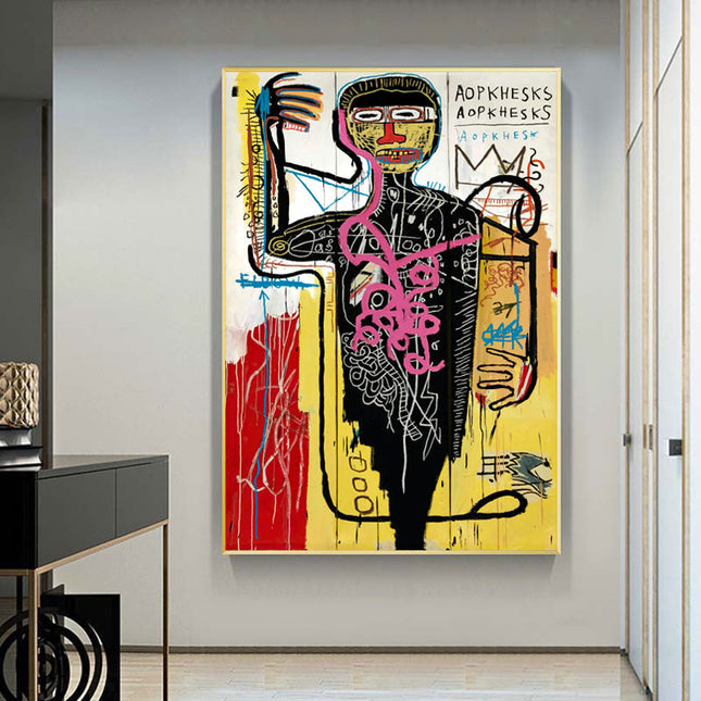 Warhol and Basquiat Graffiti Print - Artistic Tribute Canvas Poster