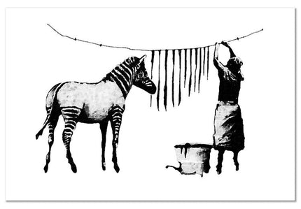Washing Zebra Stripes: Banksy Inspired Print Wall Poster