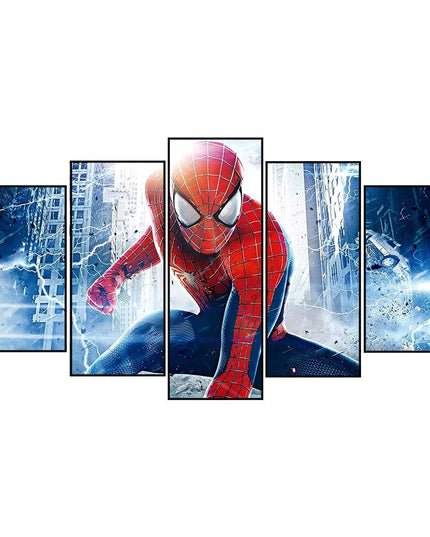 Web of Marvel Adventures: Spider-Man Movie Five-Pictures Combination Canvas Poster 