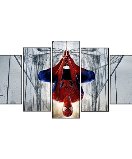 Web of Marvel Adventures: Spider-Man Movie Five-Pictures Combination Canvas Poster 