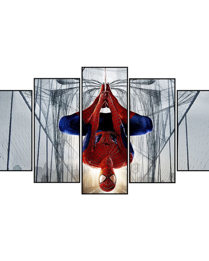 Web of Marvel Adventures: Spider-Man Movie Five-Pictures Combination Canvas Poster 