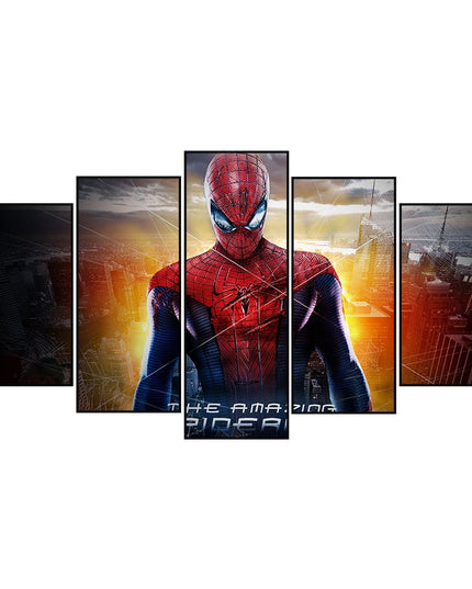 Web of Marvel Adventures: Spider-Man Movie Five-Pictures Combination Canvas Poster 