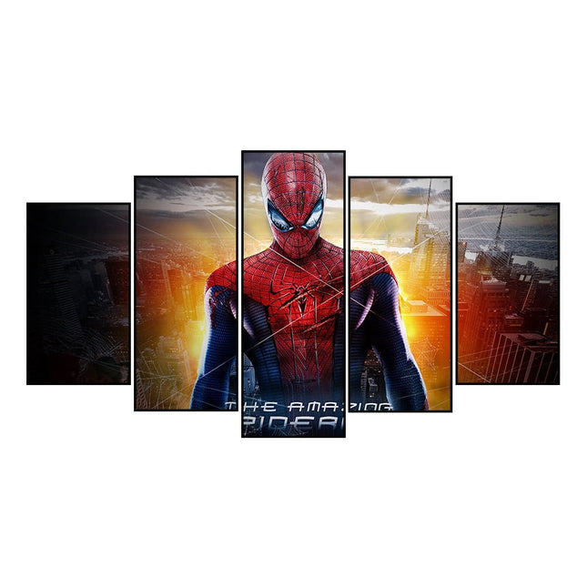 Web of Marvel Adventures: Spider-Man Movie Five-Pictures Combination Canvas Poster 