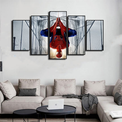 Web of Marvel Adventures: Spider-Man Movie Five-Pictures Combination Canvas Poster 