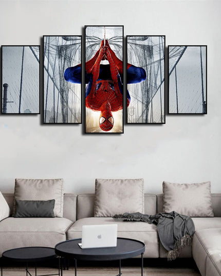 Web of Marvel Adventures: Spider-Man Movie Five-Pictures Combination Canvas Poster 