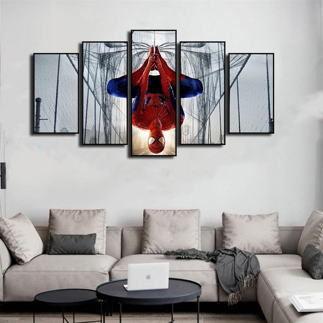 Web of Marvel Adventures: Spider-Man Movie Five-Pictures Combination Canvas Poster 