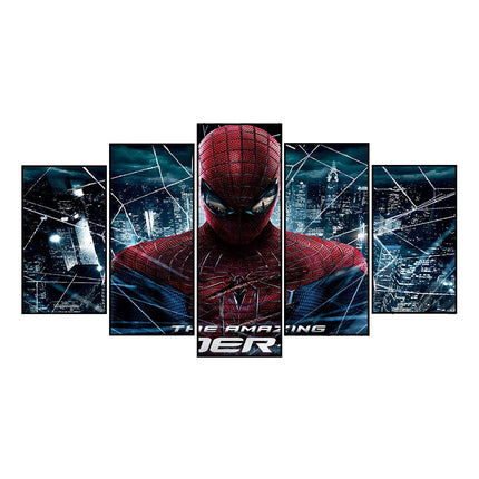 Web of Marvel Adventures: Spider-Man Movie Five-Pictures Combination Canvas Poster 