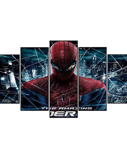 Web of Marvel Adventures: Spider-Man Movie Five-Pictures Combination Canvas Poster 