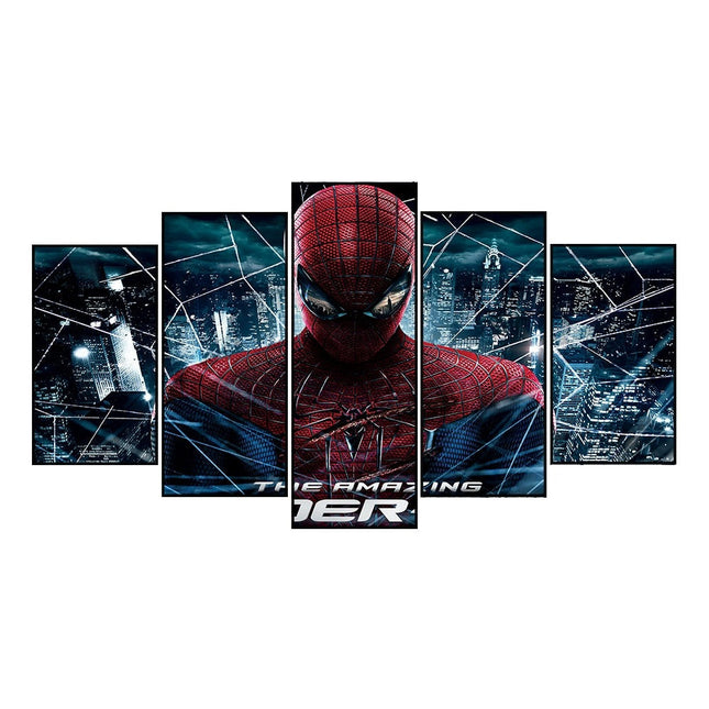 Web of Marvel Adventures: Spider-Man Movie Five-Pictures Combination Canvas Poster 
