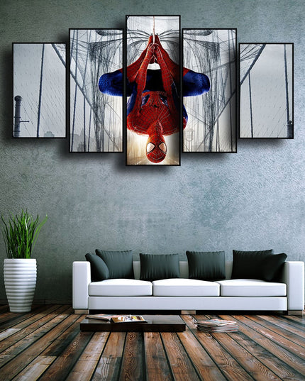 Web of Marvel Adventures: Spider-Man Movie Five-Pictures Combination Canvas Poster 