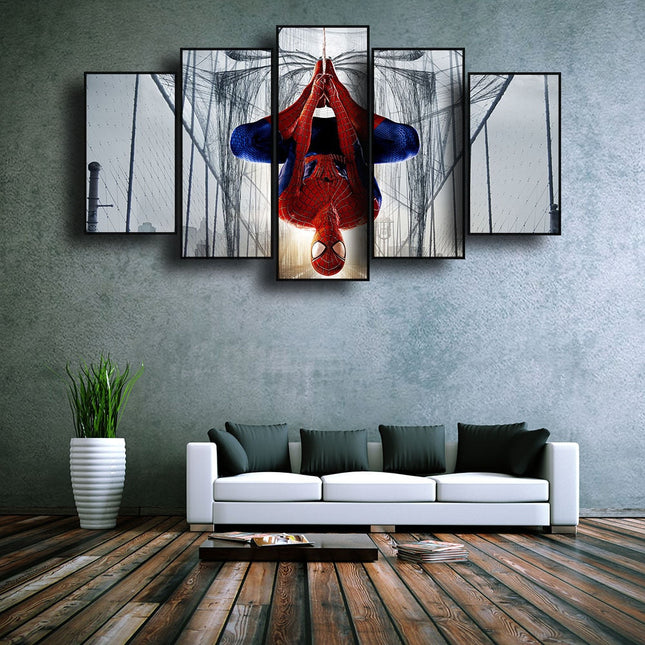 Web of Marvel Adventures: Spider-Man Movie Five-Pictures Combination Canvas Poster 