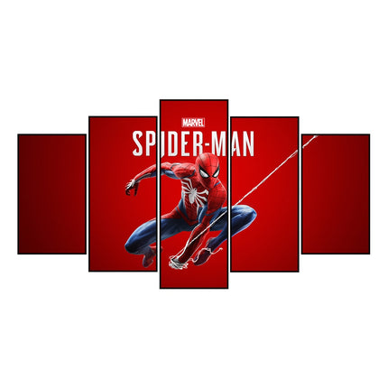Web of Marvel Adventures: Spider-Man Movie Five-Pictures Combination Canvas Poster 