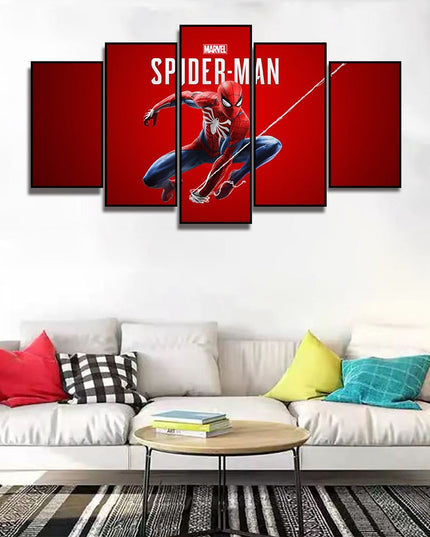 Web of Marvel Adventures: Spider-Man Movie Five-Pictures Combination Canvas Poster 