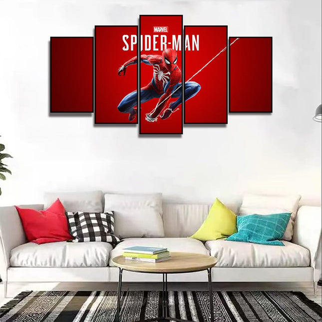 Web of Marvel Adventures: Spider-Man Movie Five-Pictures Combination Canvas Poster 