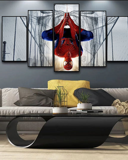 Web of Marvel Adventures: Spider-Man Movie Five-Pictures Combination Canvas Poster 