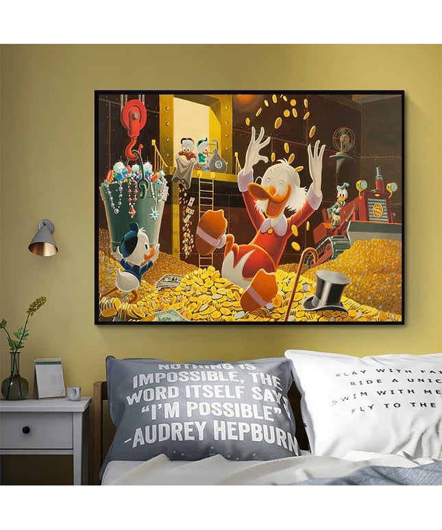 Whimsical Adventures: Disney Cartoon Classic Character Donald Duck Movie Poster 