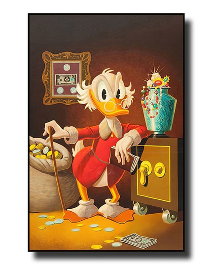Whimsical Adventures: Disney Cartoon Classic Character Donald Duck Movie Poster 