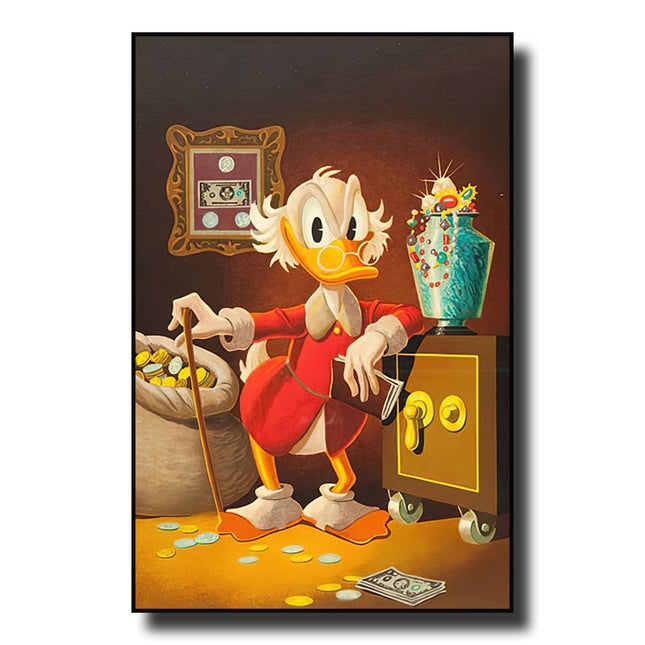 Whimsical Adventures: Disney Cartoon Classic Character Donald Duck Movie Poster 