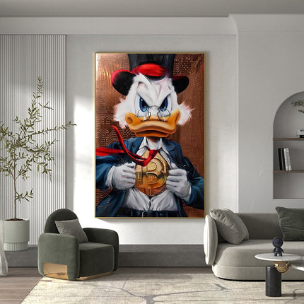 Whimsical Adventures: Disney Cartoon Classic Character Donald Duck Movie Poster 