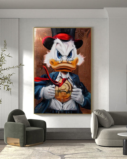 Whimsical Adventures: Disney Cartoon Classic Character Donald Duck Movie Poster 