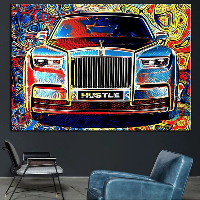 Whimsical Car Hustle Canvas Print - Playful & Stylish Wall Art for Home or Office