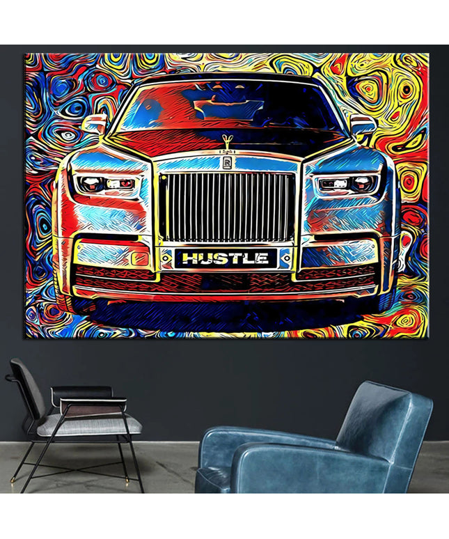 Whimsical Car Hustle Canvas Print - Playful & Stylish Wall Art for Home or Office