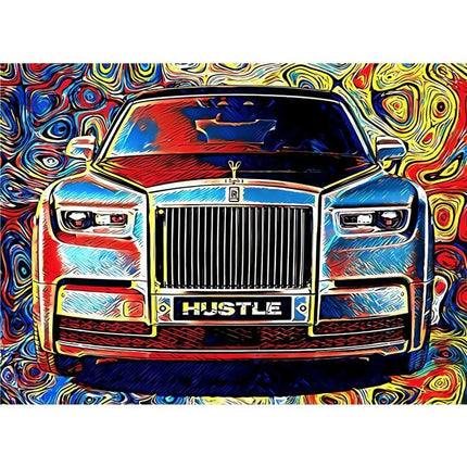 Whimsical Car Hustle Canvas Print - Playful & Stylish Wall Art for Home or Office