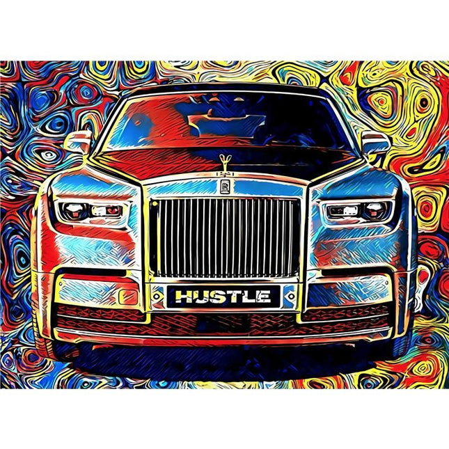 Whimsical Car Hustle Canvas Print - Playful & Stylish Wall Art for Home or Office