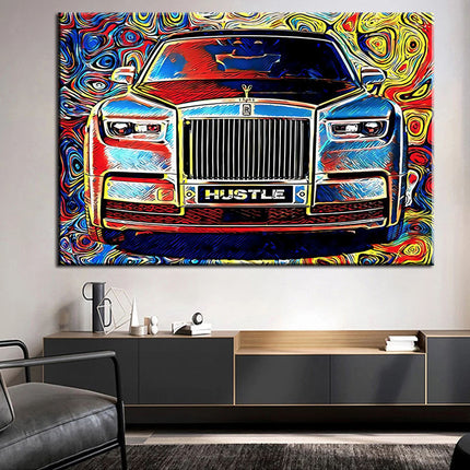 Whimsical Car Hustle Canvas Print - Playful & Stylish Wall Art for Home or Office