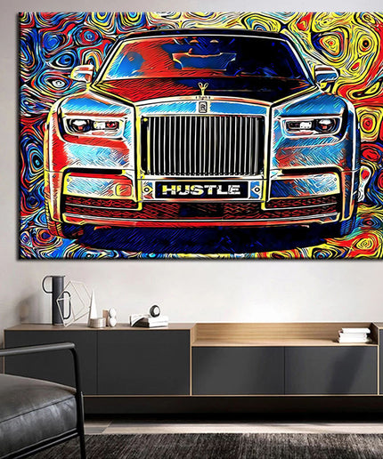 Whimsical Car Hustle Canvas Print - Playful & Stylish Wall Art for Home or Office