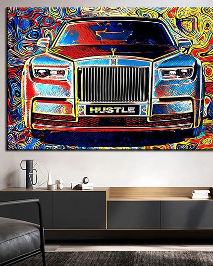 Whimsical Car Hustle Canvas Print - Playful & Stylish Wall Art for Home or Office