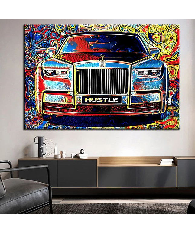 Whimsical Car Hustle Canvas Print - Playful & Stylish Wall Art for Home or Office