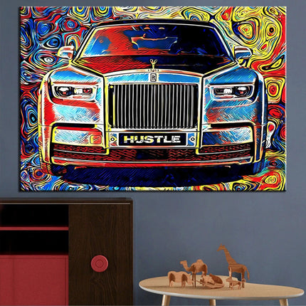 Whimsical Car Hustle Canvas Print - Playful & Stylish Wall Art for Home or Office
