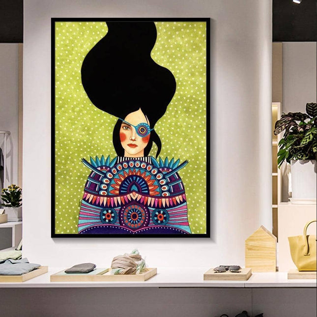 Whimsical Girl & Flower Wall Art - Artistic & Stylish Canvas Print