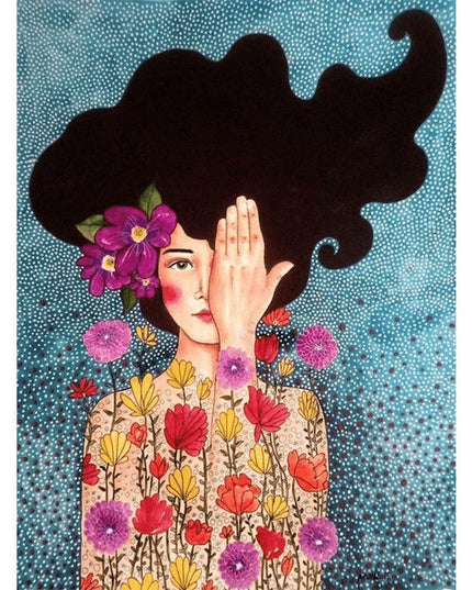 Whimsical Girl & Flower Wall Art - Artistic & Stylish Canvas Print