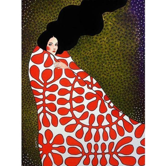 Whimsical Girl & Flower Wall Art - Artistic & Stylish Canvas Print