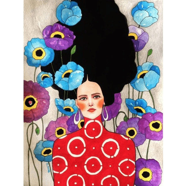 Whimsical Girl & Flower Wall Art - Artistic & Stylish Canvas Print