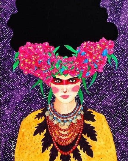 Whimsical Girl & Flower Wall Art - Artistic & Stylish Canvas Print