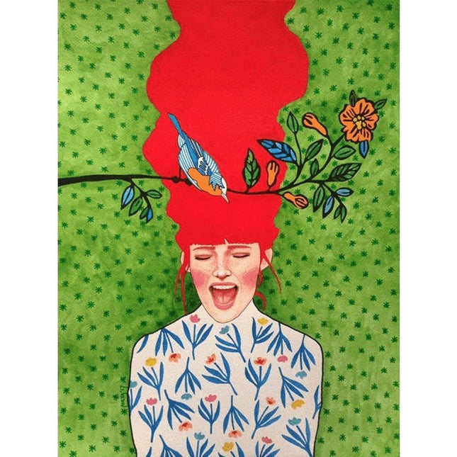 Whimsical Girl & Flower Wall Art - Artistic & Stylish Canvas Print