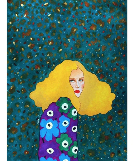 Whimsical Girl & Flower Wall Art - Artistic & Stylish Canvas Print