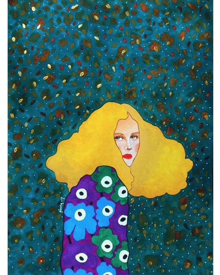 Whimsical Girl & Flower Wall Art - Artistic & Stylish Canvas Print