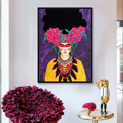 Whimsical Girl & Flower Wall Art - Artistic & Stylish Canvas Print