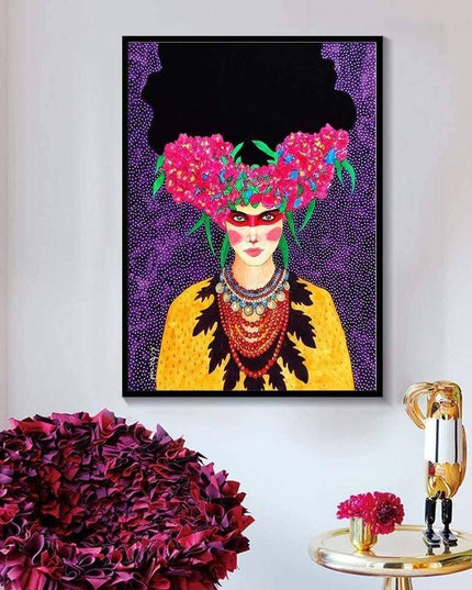 Whimsical Girl & Flower Wall Art - Artistic & Stylish Canvas Print