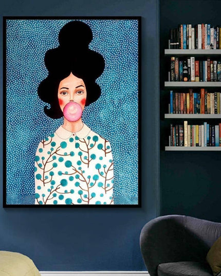 Whimsical Girl & Flower Wall Art - Artistic & Stylish Canvas Print